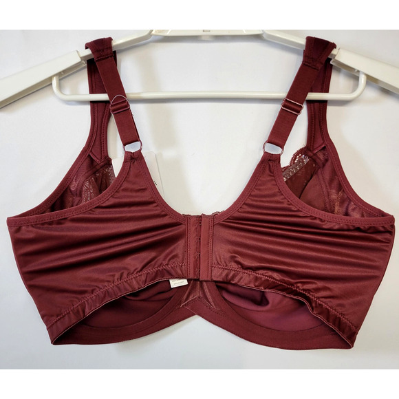 Meleneca Bra Womens 40F Cabernet Red Lace Underwire Full Coverage Support Plus - Picture 8 of 9